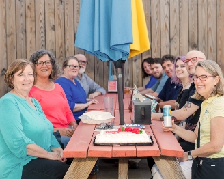 Haberdasher team at a company activity